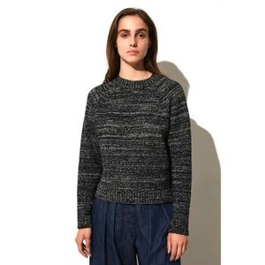 jonathan simkhai chunky knit grey sweater old money quiet luxury large minimal